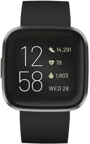 img 3 attached to 🏊 Fitbit Versa 2: Your Ultimate Health and Fitness Smartwatch with Heart Rate, Music, Alexa Built-In, Sleep and Swim Tracking, Black/Carbon (Includes S and L Bands)