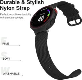 img 3 attached to ⌚ MoKo Premium Woven Nylon Watch Band - Compatible with Garmin Forerunner 235/220/230/620/630/735XT/Approach S20/S6/S5, Adjustable Replacement Strap with Double Ring - Black