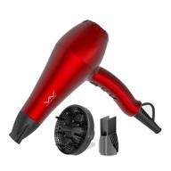 🔴 vav 1875w powerful negative ion hair dryer – professional ceramic far infrared blow dryer with cool shot button and concentrator – red (red) logo