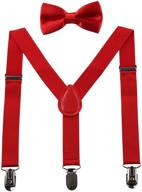 👧 guchol child kids suspenders and bow tie set for boys and girls - adjustable elastic classic accessories, ages 1 to 13 years logo