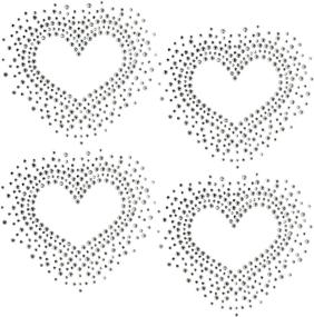 img 2 attached to ❤️ Valentine's Day Heart-shaped Hotfix Rhinestone Transfers: Set of 4 | Iron On Designs with Clear Bling | 3.5" x 3.5" Each | Includes Sample Star | Rococo Designs