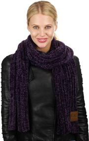 img 2 attached to 🧣 C C Womens Chenille Ribbed Scarf: Stylish Black Women's Accessories for Scarves & Wraps