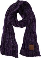 🧣 c c womens chenille ribbed scarf: stylish black women's accessories for scarves & wraps logo