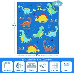 img 1 attached to WISH TREE Dinosaur Blanket: 50x60 Inch Soft Fleece Throw for Boys with Dino Print - Perfect Bed, Sofa, Couch Cover - Ideal Dinosaur Room Decor and Birthday Gift