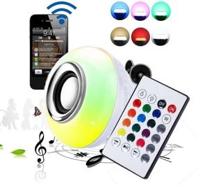 img 2 attached to 🔊 LED Music Bulb Speaker with Multi-Color Changing Light and Built-in Stereo Speaker - Bluetooth/Wireless Connectivity