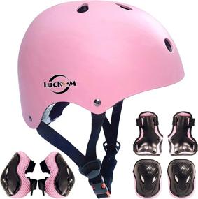 img 4 attached to Premium Kids Toddler Protective Gear and Helmet Sets - Ideal for 🛹 Skateboarding, Skating, Scooter, Cycling - Knee Pads, Wrist Pads, and Elbow Pads included!