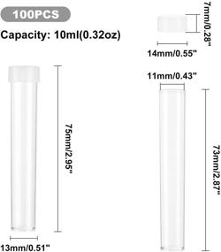 img 3 attached to 📦 PH PandaHall 100pcs Clear Plastic Tube Bead Containers- Transparent Storage Tubes for Beads, Organizers Boxes with Lid 15ml (75x13mm)