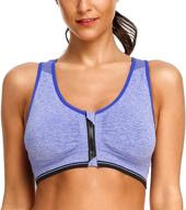 ultimate comfort and support: nine bull women's zip front sports bra - wirefree racerback yoga sports bras логотип