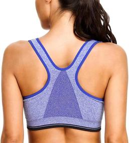 img 3 attached to Ultimate Comfort and Support: nine bull Women's Zip Front Sports Bra - Wirefree Racerback Yoga Sports Bras