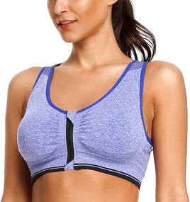 img 2 attached to Ultimate Comfort and Support: nine bull Women's Zip Front Sports Bra - Wirefree Racerback Yoga Sports Bras