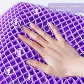 img 2 attached to DAPU Lumbar Pillow for Office Chair Car Sofa: Purple Back Support Cushion with Buckle and Extension Strap for Balanced Firmness and Breathable Pillowcase