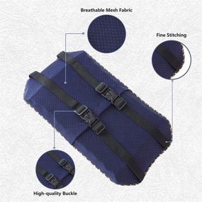 img 3 attached to DAPU Lumbar Pillow for Office Chair Car Sofa: Purple Back Support Cushion with Buckle and Extension Strap for Balanced Firmness and Breathable Pillowcase