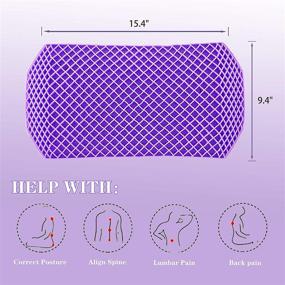 img 1 attached to DAPU Lumbar Pillow for Office Chair Car Sofa: Purple Back Support Cushion with Buckle and Extension Strap for Balanced Firmness and Breathable Pillowcase