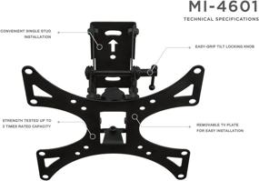 img 1 attached to Enhanced Full Motion TV Wall Mount: Adjustable Swivel and Tilt Bracket, VESA 75x75/100x100/200x100/200x200, Compatible with Sanyo LCD LED 19-32 inches (DP19640/DP26640/DP26670/DP32640/DP32670)