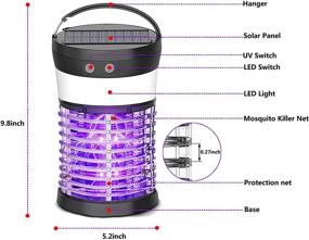 img 2 attached to 🪰 Qremove Солнечный комароубийца на аккумуляторе - водонепроницаемый УФ-комароубийца - портативный комароубийца для помещений и открытого воздуха - заряжаемая комариная ловушка - привлекательная 3-в-1 электрическая москитная ловушка