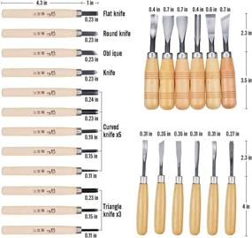 img 3 attached to WAYCOM набор для резьбы по дереву из 24 предметов - профессиональный набор резцов, включающий малые, средние и большие размеры (24 предмета)
