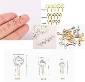 img 3 attached to Versatile Pack of 200 Gold Alloy Eye Bolts Hook Screw Eye Nails Pin Bail - Ideal for DIY Jewelry Making Accessories (4x8mm(S))