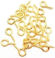 versatile pack of 200 gold alloy eye bolts hook screw eye nails pin bail - ideal for diy jewelry making accessories (4x8mm(s)) logo