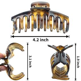 img 2 attached to 💁 4 PCS Big Hair Claw Clips for Thick Hair - Strong Hold Hair Clamps for Women & Girls