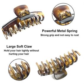 img 1 attached to 💁 4 PCS Big Hair Claw Clips for Thick Hair - Strong Hold Hair Clamps for Women & Girls