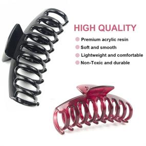 img 3 attached to 💁 4 PCS Big Hair Claw Clips for Thick Hair - Strong Hold Hair Clamps for Women & Girls