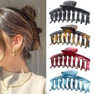 💁 4 pcs big hair claw clips for thick hair - strong hold hair clamps for women & girls logo