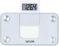 📏 taylor precision products glass digital mini scale - expands up to 350lbs - white with expandable read out logo