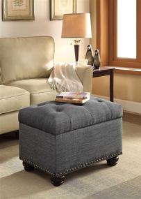 img 1 attached to Convenience Concepts Designs4Comfort 5th Avenue Storage Ottoman: Stylish Gray Fabric Solution for Added Convenience