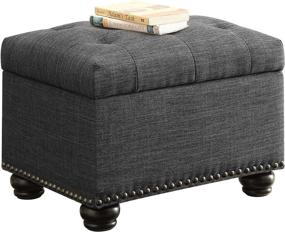 img 3 attached to Convenience Concepts Designs4Comfort 5th Avenue Storage Ottoman: Stylish Gray Fabric Solution for Added Convenience