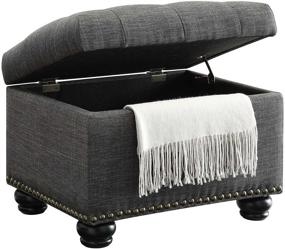 img 2 attached to Convenience Concepts Designs4Comfort 5th Avenue Storage Ottoman: Stylish Gray Fabric Solution for Added Convenience