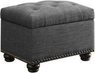 convenience concepts designs4comfort 5th avenue storage ottoman: stylish gray fabric solution for added convenience logo