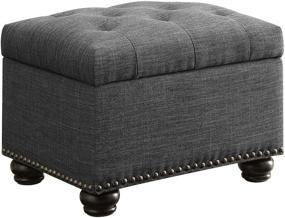 img 4 attached to Convenience Concepts Designs4Comfort 5th Avenue Storage Ottoman: Stylish Gray Fabric Solution for Added Convenience