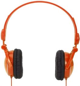 img 2 attached to 🎧 Fold-flat Travel Headphones for Kids - Vibrant Orange Design