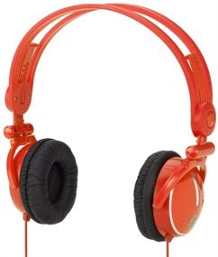 img 4 attached to 🎧 Fold-flat Travel Headphones for Kids - Vibrant Orange Design