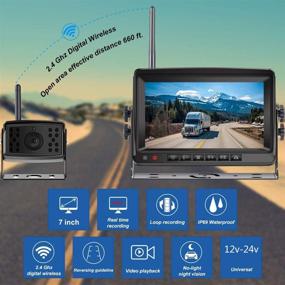 img 3 attached to 🚚 Enhanced HD Digital Wireless Backup Camera Kit with 7 inch DVR Monitor and Night Vision IP69 Waterproof Camera for Trucks, Trailers, RVs and More