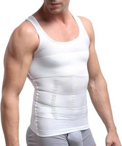 img 4 attached to 💪 Aptoco Compression Shirts for Men: Slim & Shape Your Abs with Shapewear Tank Top!