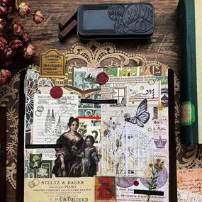 img 3 attached to 📚 Vintage Double-Sided Decoupage Paper Kit for Junk Journal TN Traveler's Notebook - CATaireen Scrapbook Supplies with Linen Paper, Bookmark Tags, Art Bullet & Ephemera Cards - 24 Sheets