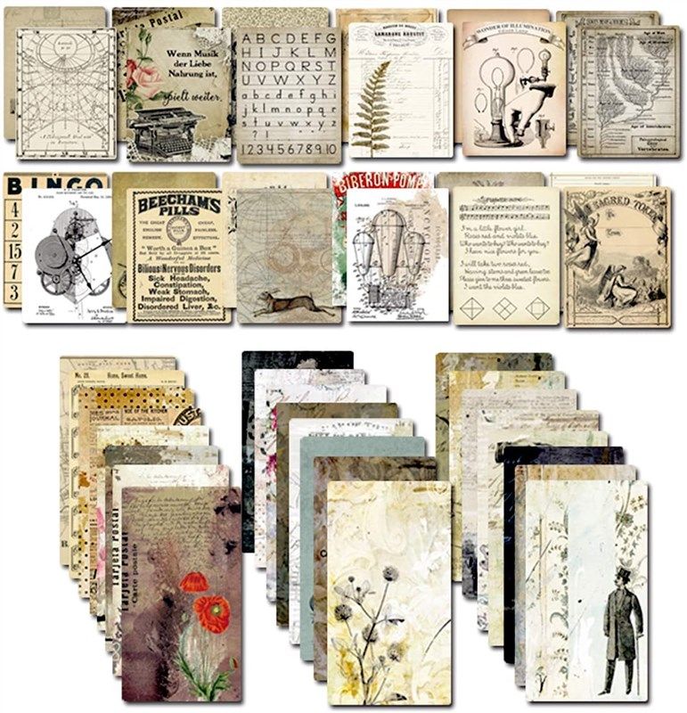 CATaireen Junk Journal Supplies Vintage Art Craft Embellishments Collage Travel Scrapbooking Kits for Adults Handmade DIY Decoupage Original