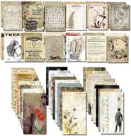 📚 vintage double-sided decoupage paper kit for junk journal tn traveler's notebook - cataireen scrapbook supplies with linen paper, bookmark tags, art bullet & ephemera cards - 24 sheets logo