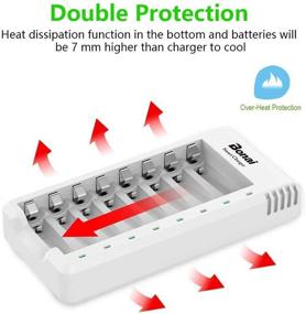 img 3 attached to 🔋 High Capacity AAA Rechargeable Batteries with Smart Charger – BONAI 1100mAh NiMH AAA Batteries, 1.2V, 8-Pack (8 Slot Battery Charger for AAA AA)