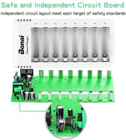 img 1 attached to 🔋 High Capacity AAA Rechargeable Batteries with Smart Charger – BONAI 1100mAh NiMH AAA Batteries, 1.2V, 8-Pack (8 Slot Battery Charger for AAA AA)