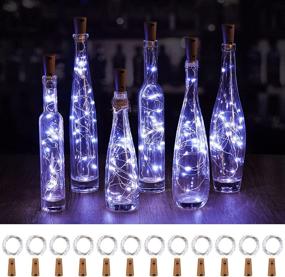 img 4 attached to 🍷 Twinkle Lights 12pk: Wine Bottle Lights with Cork for DIY Party Christmas Wedding Décor - Waterproof Battery Operated Fairy Lights for Liquor Bottles - Pure White