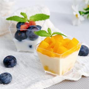 img 1 attached to 🍽️ Versatile Square Plastic Dessert Parfait and Appetizer Serving Dish