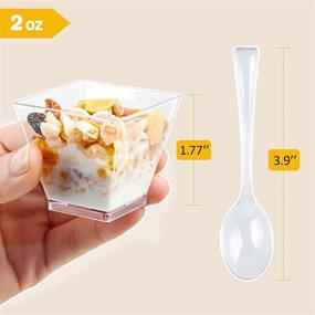 img 3 attached to 🍽️ Versatile Square Plastic Dessert Parfait and Appetizer Serving Dish