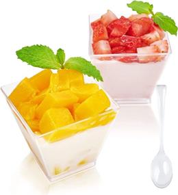 img 4 attached to 🍽️ Versatile Square Plastic Dessert Parfait and Appetizer Serving Dish