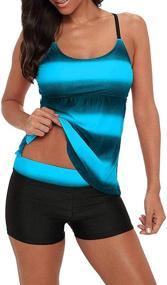 img 4 attached to 👙 Century Star Tankini Swimsuits for Women: Retro Two-Piece Modest Bathing Suits with Boyshorts