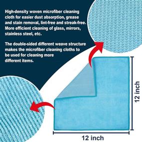 img 3 attached to 🧼 CATOOMUU Microfiber Glass Cleaning Cloths: 6-Pack 12 X 12 Inch Lint-Free Rags for Streak-Free Results on Windows, Car Windshields, Glassware, Mirrors, and Stainless Steel