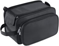 🧳 buruis large water-resistant pu leather toiletry bag for men or women - spacious travel dopp kit for full sized container, shampoo, toiletries - black logo