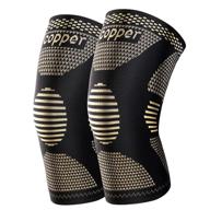 🦵 2-pack copper knee braces - knee brace compression sleeves support for men & women - medical grade knee pads for running, meniscus tear, acl, arthritis, joint pain relief, and workout логотип