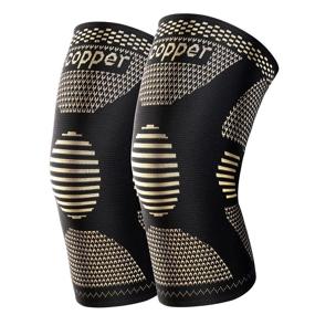 img 4 attached to 🦵 2-Pack Copper Knee Braces - Knee Brace Compression Sleeves Support for Men & Women - Medical Grade Knee Pads for Running, Meniscus Tear, ACL, Arthritis, Joint Pain Relief, and Workout